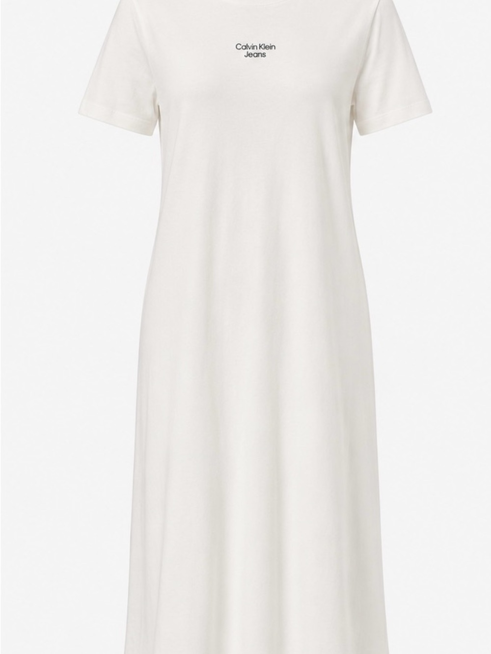 Calvin Klein Jeans Off-White Short-Sleeve Maxi Dress